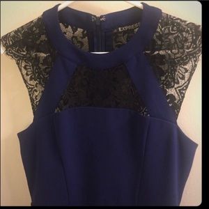 NWOT Express Dress with Lace Detailing Open Back